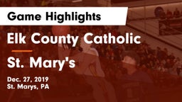 Elk County Catholic  vs St. Mary's  Game Highlights - Dec. 27, 2019