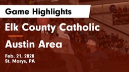 Elk County Catholic  vs Austin Area  Game Highlights - Feb. 21, 2020