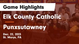 Elk County Catholic  vs Punxsutawney  Game Highlights - Dec. 22, 2023