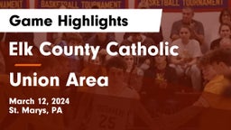 Elk County Catholic  vs Union Area  Game Highlights - March 12, 2024