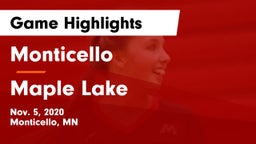 Monticello  vs Maple Lake  Game Highlights - Nov. 5, 2020