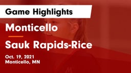 Monticello  vs Sauk Rapids-Rice  Game Highlights - Oct. 19, 2021