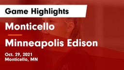Monticello  vs Minneapolis Edison  Game Highlights - Oct. 29, 2021