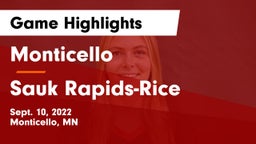 Monticello  vs Sauk Rapids-Rice  Game Highlights - Sept. 10, 2022