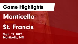 Monticello  vs St. Francis  Game Highlights - Sept. 13, 2022