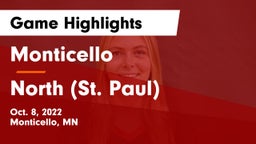 Monticello  vs North (St. Paul)  Game Highlights - Oct. 8, 2022