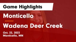Monticello  vs Wadena Deer Creek Game Highlights - Oct. 22, 2022
