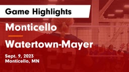 Monticello  vs Watertown-Mayer  Game Highlights - Sept. 9, 2023