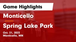 Monticello  vs Spring Lake Park  Game Highlights - Oct. 21, 2023