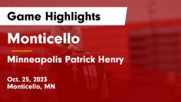 Monticello  vs Minneapolis Patrick Henry  Game Highlights - Oct. 25, 2023