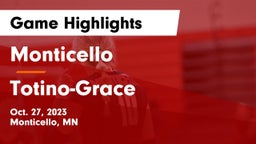Monticello  vs Totino-Grace  Game Highlights - Oct. 27, 2023