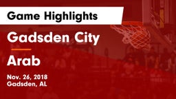 Gadsden City  vs Arab  Game Highlights - Nov. 26, 2018