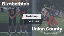 Matchup: Elizabethton High vs. Union County  2018