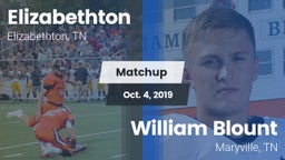 Matchup: Elizabethton High vs. William Blount  2019