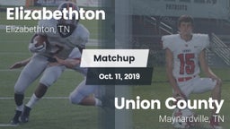 Matchup: Elizabethton High vs. Union County  2019