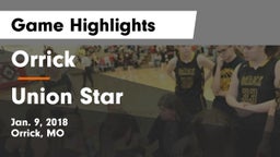 Orrick  vs Union Star Game Highlights - Jan. 9, 2018