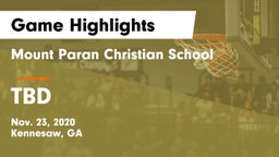 Mount Paran Christian School vs TBD Game Highlights - Nov. 23, 2020
