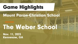Mount Paran Christian School vs The Weber School Game Highlights - Nov. 11, 2023