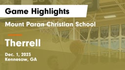 Mount Paran Christian School vs Therrell  Game Highlights - Dec. 1, 2023