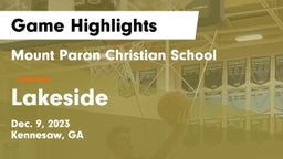Mount Paran Christian School vs Lakeside  Game Highlights - Dec. 9, 2023