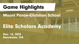 Mount Paran Christian School vs Elite Scholars Academy  Game Highlights - Dec. 14, 2023