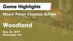 Mount Paran Christian School vs Woodland  Game Highlights - Nov. 26, 2019