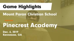 Mount Paran Christian School vs Pinecrest Academy  Game Highlights - Dec. 6, 2019