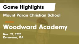 Mount Paran Christian School vs Woodward Academy Game Highlights - Nov. 21, 2020