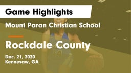 Mount Paran Christian School vs Rockdale County  Game Highlights - Dec. 21, 2020