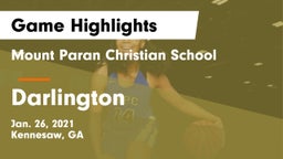 Mount Paran Christian School vs Darlington  Game Highlights - Jan. 26, 2021