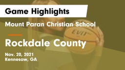Mount Paran Christian School vs Rockdale County  Game Highlights - Nov. 20, 2021