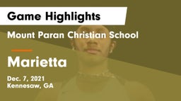 Mount Paran Christian School vs Marietta  Game Highlights - Dec. 7, 2021