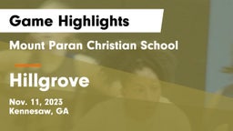 Mount Paran Christian School vs Hillgrove  Game Highlights - Nov. 11, 2023