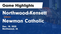 Northwood-Kensett  vs Newman Catholic  Game Highlights - Dec. 18, 2020