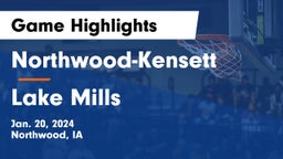 Northwood-Kensett  vs Lake Mills  Game Highlights - Jan. 20, 2024