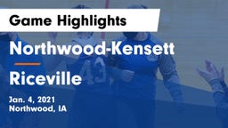 Northwood-Kensett  vs Riceville  Game Highlights - Jan. 4, 2021