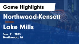 Northwood-Kensett  vs Lake Mills  Game Highlights - Jan. 21, 2023
