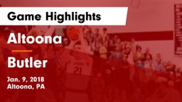 Altoona  vs Butler  Game Highlights - Jan. 9, 2018