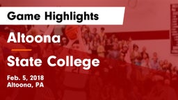 Altoona  vs State College  Game Highlights - Feb. 5, 2018