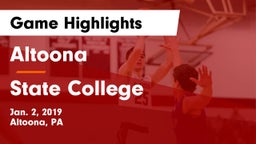 Altoona  vs State College  Game Highlights - Jan. 2, 2019