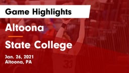 Altoona  vs State College  Game Highlights - Jan. 26, 2021