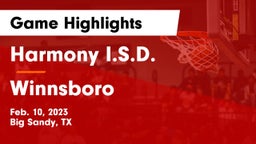 Harmony I.S.D. vs Winnsboro  Game Highlights - Feb. 10, 2023