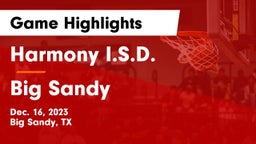 Harmony I.S.D. vs Big Sandy  Game Highlights - Dec. 16, 2023
