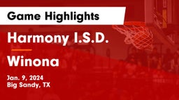 Harmony I.S.D. vs Winona  Game Highlights - Jan. 9, 2024