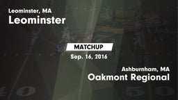Matchup: Leominster High vs. Oakmont Regional  2016