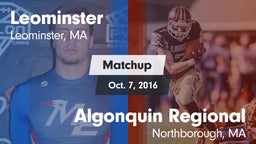 Matchup: Leominster High vs. Algonquin Regional  2016