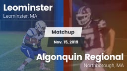 Matchup: Leominster High vs. Algonquin Regional  2019