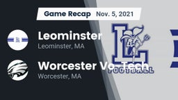 Recap: Leominster  vs. Worcester Vo-Tech  2021