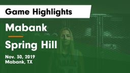 Mabank  vs Spring Hill  Game Highlights - Nov. 30, 2019