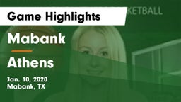 Mabank  vs Athens  Game Highlights - Jan. 10, 2020